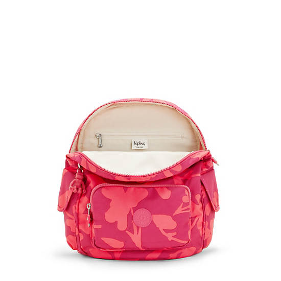 Kipling City Pack Small Printed Rygsække Lyserød | DK 1517GS